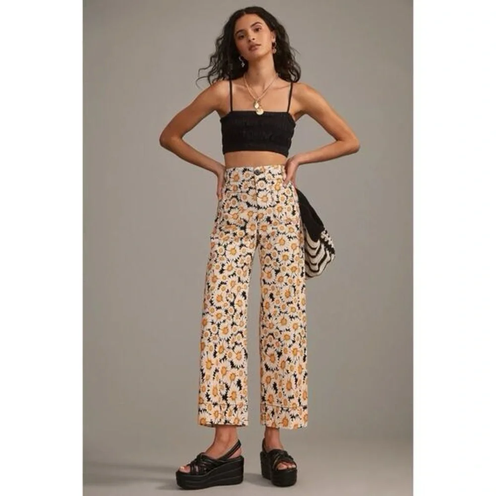 Anthropologie Colette Wide Leg Crop Pants - Picture 1 of 2